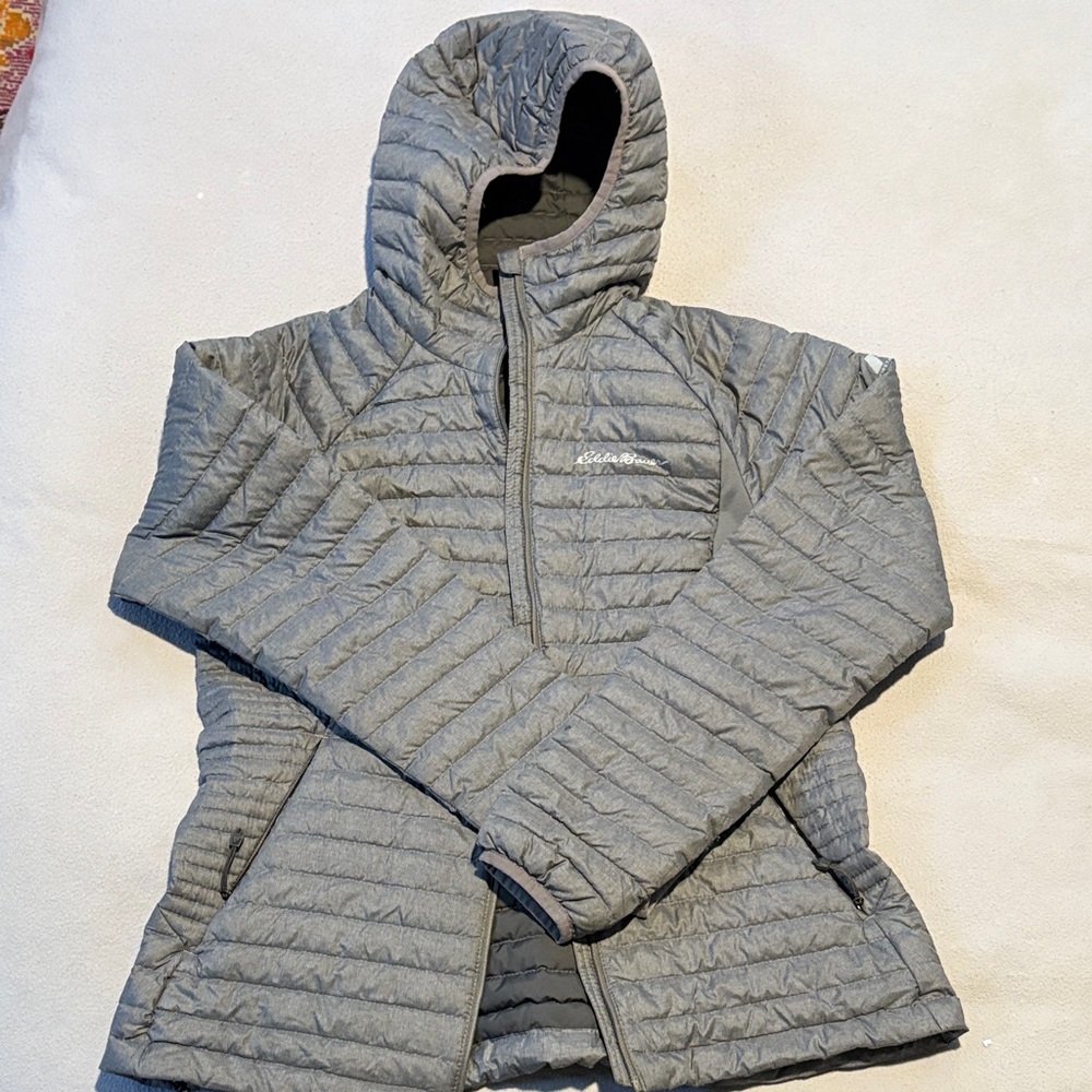 Eddie Bauer Charcoal Down Hooded Jacket